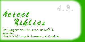 acicet miklics business card